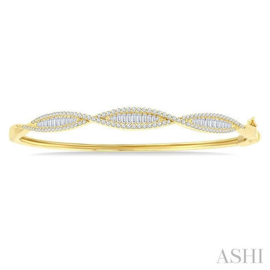 ASHI Swirl Baguette Diamond Fashion Bangle 796E1PPFGYG