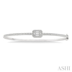 ASHI Emerald Shape Halo Fusion Diamond Fashion Bangle 798C1PPFGWG