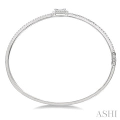 ASHI Emerald Shape Halo Fusion Diamond Fashion Bangle 798C1PPFGWG
