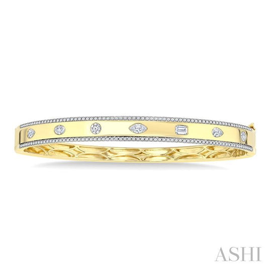 ASHI Mixed Shape Flush Bezel Set Diamond Fashion Bangle 798F1PPFGYG