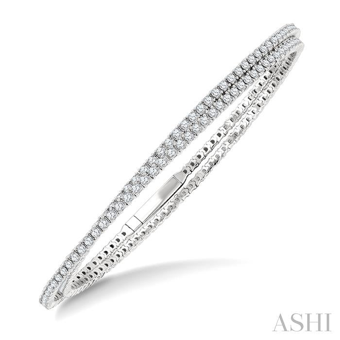 ASHI Double Row Diamond Fashion Bangle 799H0PPFGWG-3.00