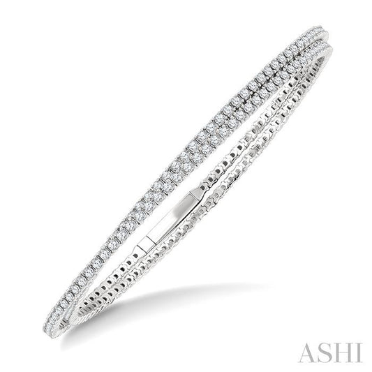 ASHI Double Row Diamond Fashion Bangle 799H0PPFGWG-3.00