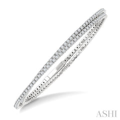 ASHI Double Row Diamond Fashion Bangle 799H0PPFGWG-3.00