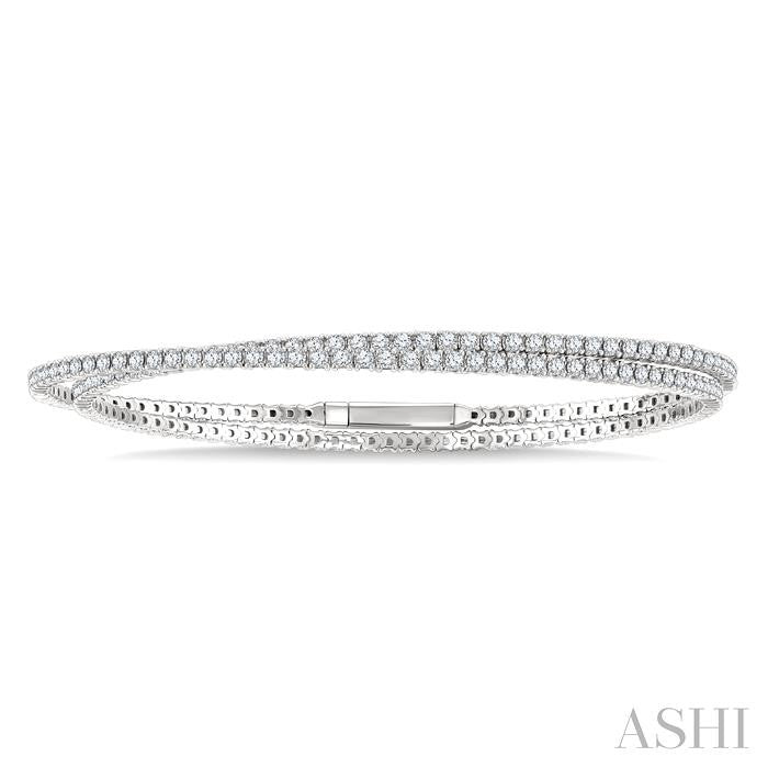 ASHI Double Row Diamond Fashion Bangle 799H0PPFGWG-3.00