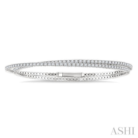 ASHI Double Row Diamond Fashion Bangle 799H0PPFGWG-3.00