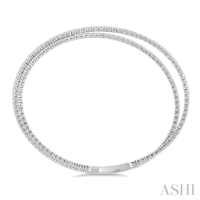 ASHI Double Row Diamond Fashion Bangle 799H0PPFGWG-3.00