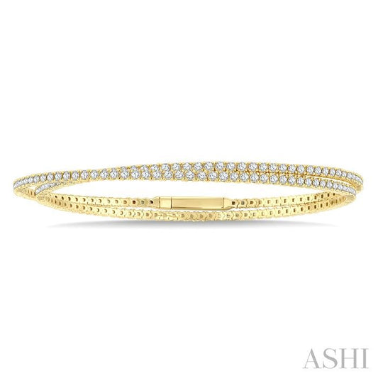 ASHI Double Row Diamond Fashion Bangle 799H0PPFGYG-3.00
