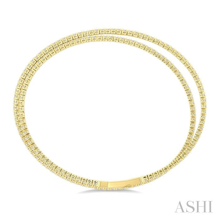 ASHI Double Row Diamond Fashion Bangle 799H0PPFGYG-3.00