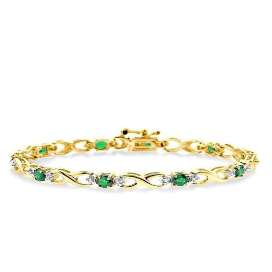 Parkplace Jewelers Oval Shape Gemstone & Diamond Bracelet 76040PPFSEM