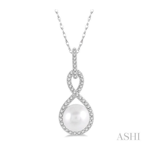 ASHI Pearl & Diamond Fashion Pendant 56898PPTSPDWPWG