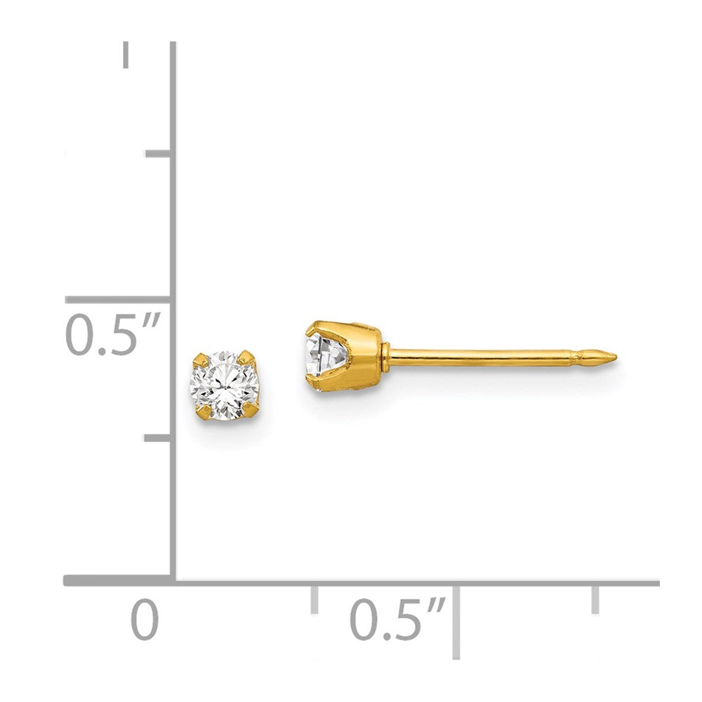 7E Inverness 14k 3mm CZ Earrings