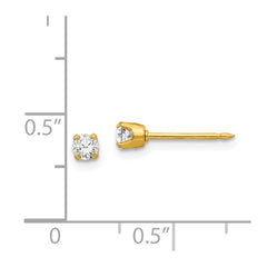 7E Inverness 14k 3mm CZ Earrings