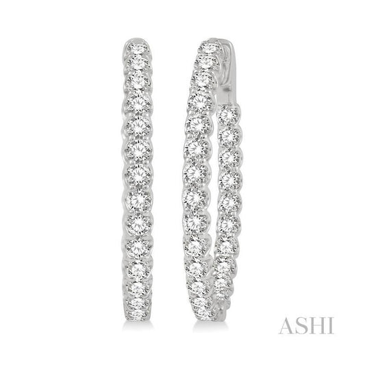 ASHI Inside-Out Diamond Oval Hoop Earrings 624B0PPFGERWG-4.00