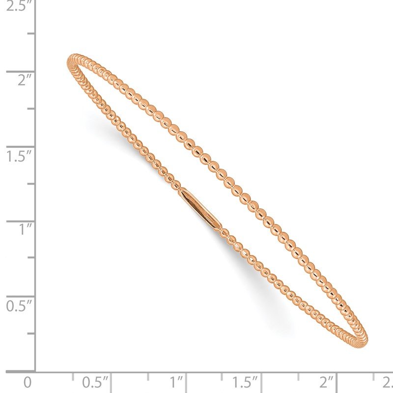 Quality Gold 14K Rose Gold Beaded Slip-on Bangle DB650R