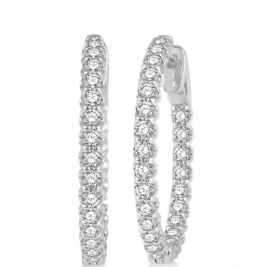 Parkplace Jewelers Inside-Out Diamond Hoop Earrings 622B0PPFGERWG-1.50