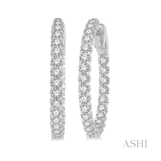 ASHI Inside-Out Diamond Hoop Earrings 622B0PPFGERWG-1.50