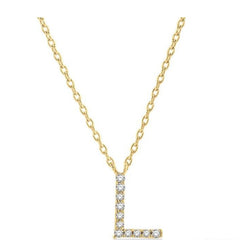 Parkplace Jewelers Block 'L' Initial Diamond Pendant 912F9PPFSPDYG-L
