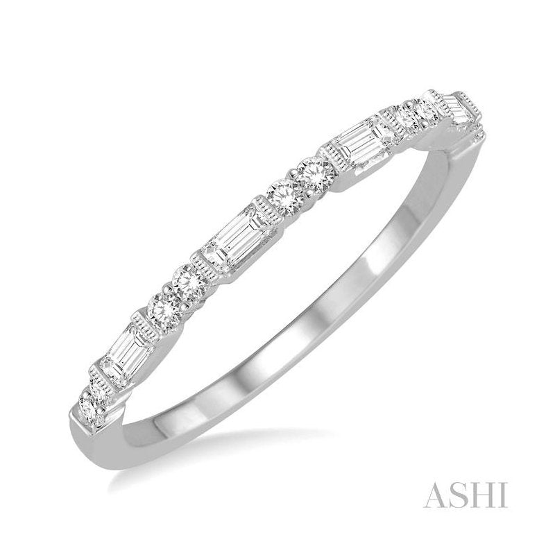 ASHI Baguette Diamond Wedding Band 32975PPFHWG