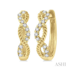 ASHI Twisted Petite Diamond Huggie Fashion Earrings 676V8PPTSERYG