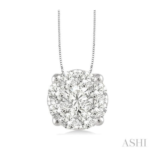 ASHI Round Shape Lovebright Essential Diamond Solitaire Pendant 91753PPFGPDWG