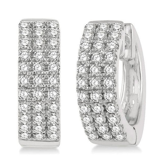 Parkplace Jewelers Three Row Petite Diamond Huggie Fashion Earrings 624C3PPFGERWG