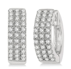 Parkplace Jewelers Three Row Petite Diamond Huggie Fashion Earrings 624C3PPFGERWG