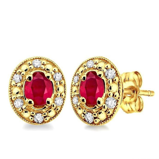 Parkplace Jewelers Oval Shape Gemstone & Diamond Earrings 58198PPFSERRBYG