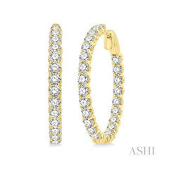 ASHI Inside-Out Diamond Hoop Earrings 622B0PPFGERYG-5.00