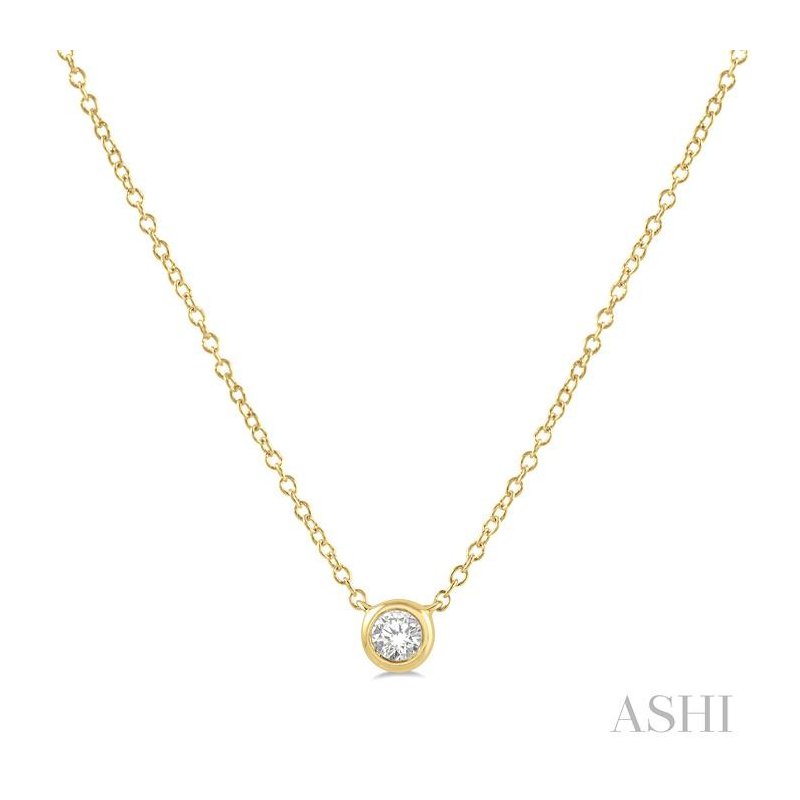 ASHI Bezel Set Petite Diamond Fashion Pendant 646C8PPTGPDYG