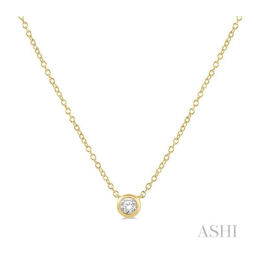 ASHI Bezel Set Petite Diamond Fashion Pendant 646C8PPTGPDYG
