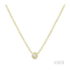 ASHI Bezel Set Petite Diamond Fashion Pendant 646C8PPTGPDYG