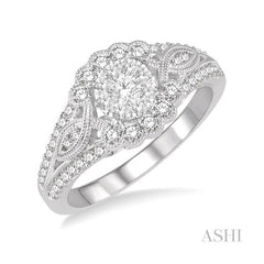 ASHI Round Shape Lovebright Diamond Engagement Ring 142A2PPFVWG