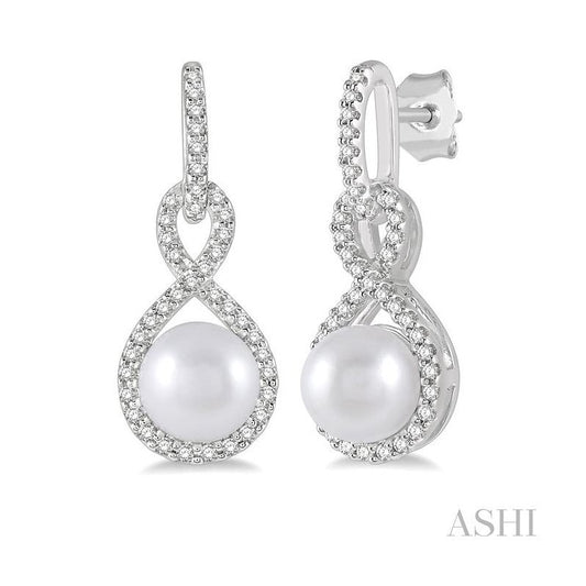 ASHI Pearl & Diamond Fashion Earrings 56896PPTSERWPWG