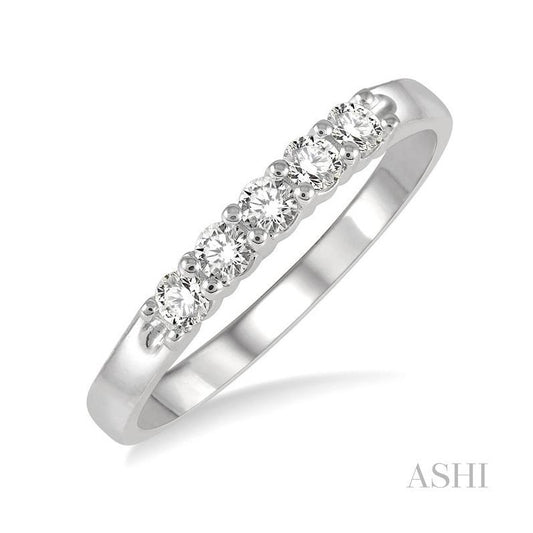 ASHI Round Shape 5 Stone Diamond Wedding Band 33346PPFGWG