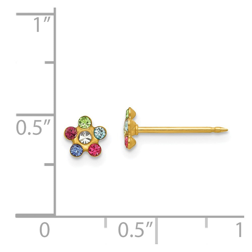 809E_1 Inverness 14k Flower Multicolor Crystal Earrings