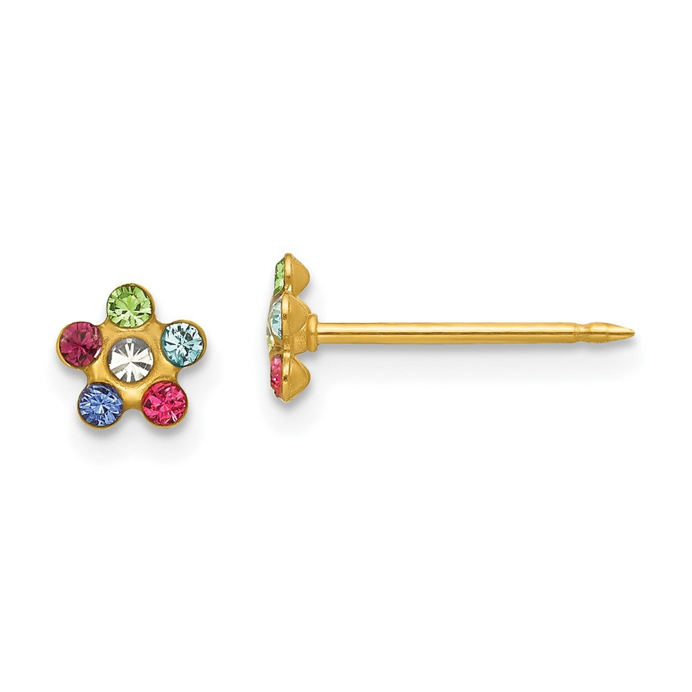 809E_1 Inverness 14k Flower Multicolor Crystal Earrings