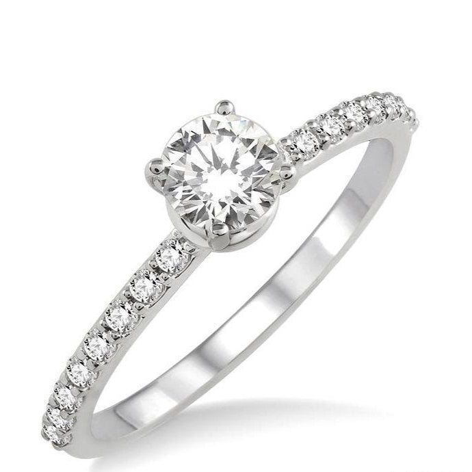 Parkplace Jewelers Round Shape Semi-Mount Diamond Engagement Ring 19577PPFHWG-SM-0.50