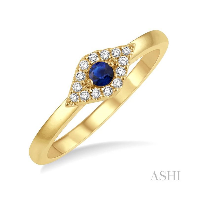 ASHI Stackable Evil Eye Gemstone & Petite Diamond Fashion Ring 44538PPFSSPYG
