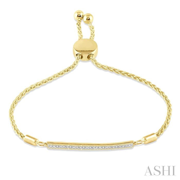 ASHI Gold Vermeil Bar Diamond Lariat Bracelet 81029PPSSSLTB-GV