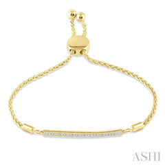 ASHI Gold Vermeil Bar Diamond Lariat Bracelet 81029PPSSSLTB-GV