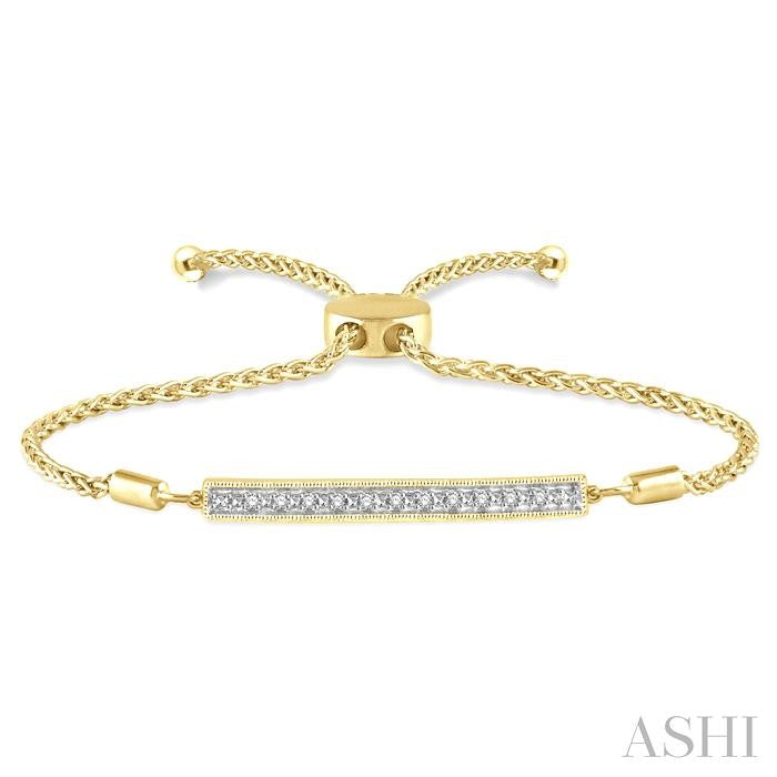 ASHI Gold Vermeil Bar Diamond Lariat Bracelet 81029PPSSSLTB-GV