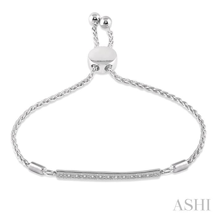 ASHI Silver Bar Diamond Lariat Bracelet 81029PPSSSLTB