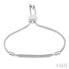 ASHI Silver Bar Diamond Lariat Bracelet 81029PPSSSLTB