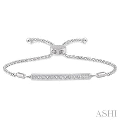 ASHI Silver Bar Diamond Lariat Bracelet 81029PPSSSLTB