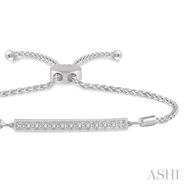 ASHI Silver Bar Diamond Lariat Bracelet 81029PPSSSLTB