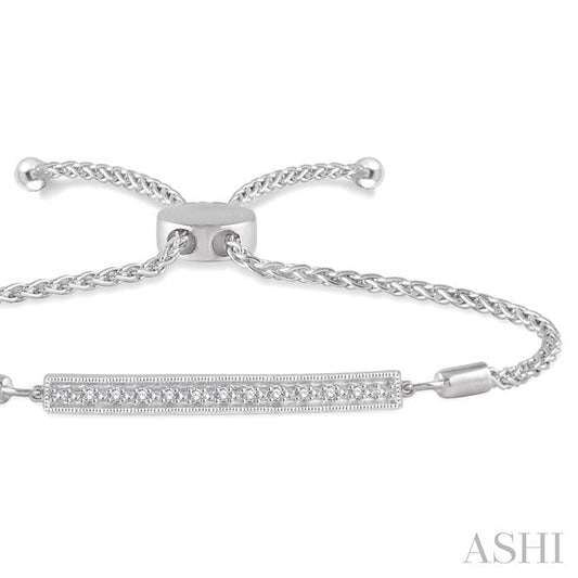 ASHI Silver Bar Diamond Lariat Bracelet 81029PPSSSLTB