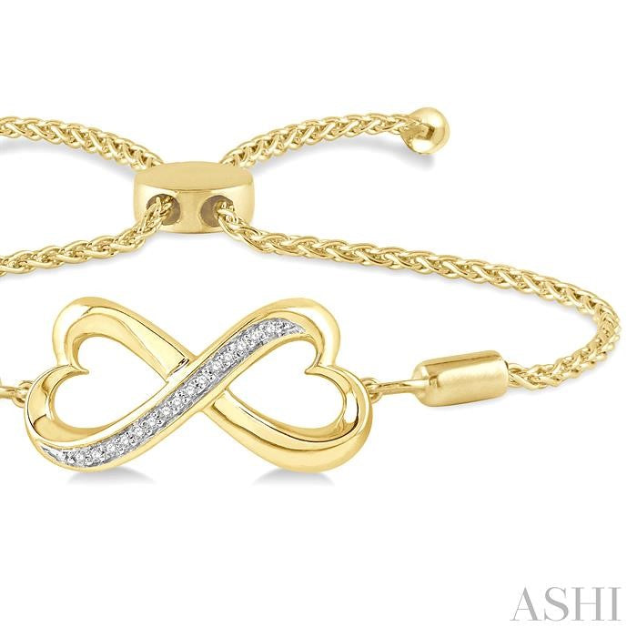 ASHI Gold Vermeil Infinity Heart Shape Diamond Lariat Bracelet 81039PPSSSLTB-GV