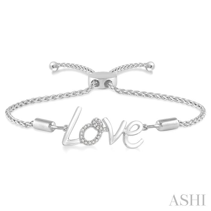 ASHI Silver Love Diamond Lariat Bracelet 81069PPSSSLTB