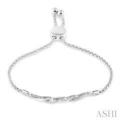 ASHI Silver Swirl Diamond Lariat Bracelet 81079PPSSSLTB