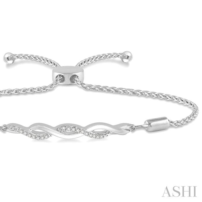 ASHI Silver Swirl Diamond Lariat Bracelet 81079PPSSSLTB